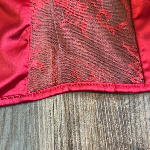 House of CB London Red Lace Satin Bustier Bodycon Dress Size Medium - Picture 15 of 16